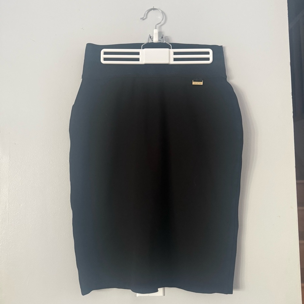 EUC Calvin Klein Sleek Black Pencil Skirt Dark Academia